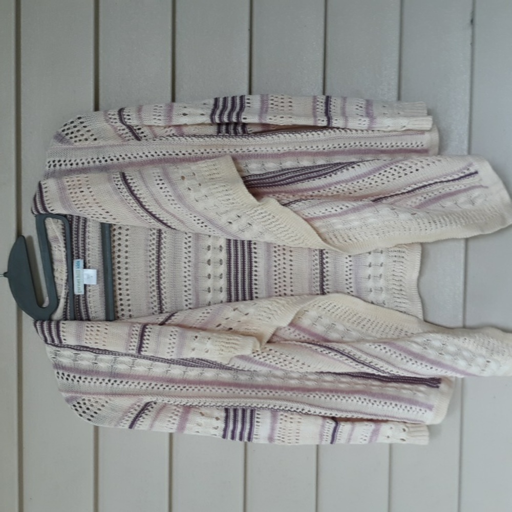 Garnet hill girls cardigan open front knit beautiful size m